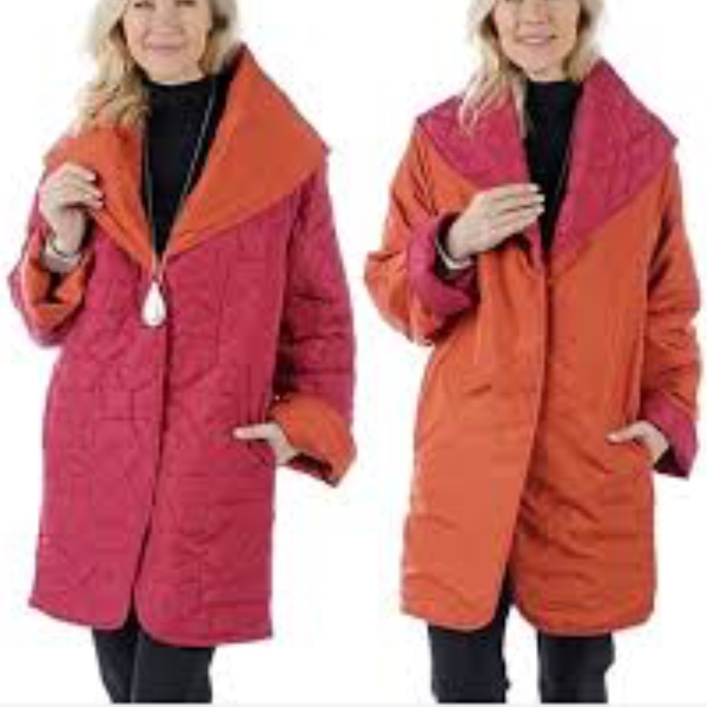 NWT/NEW Reversible! Quilted Coat Marla Wynne HSN